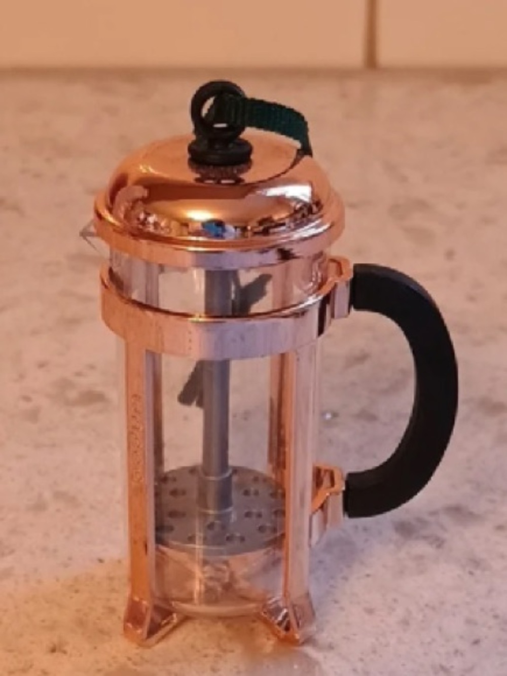 Copper French Press Coffee Maker with Black Handle - Unbranded